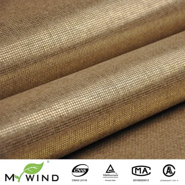 Gold Beige Grasscloth Wallpaper