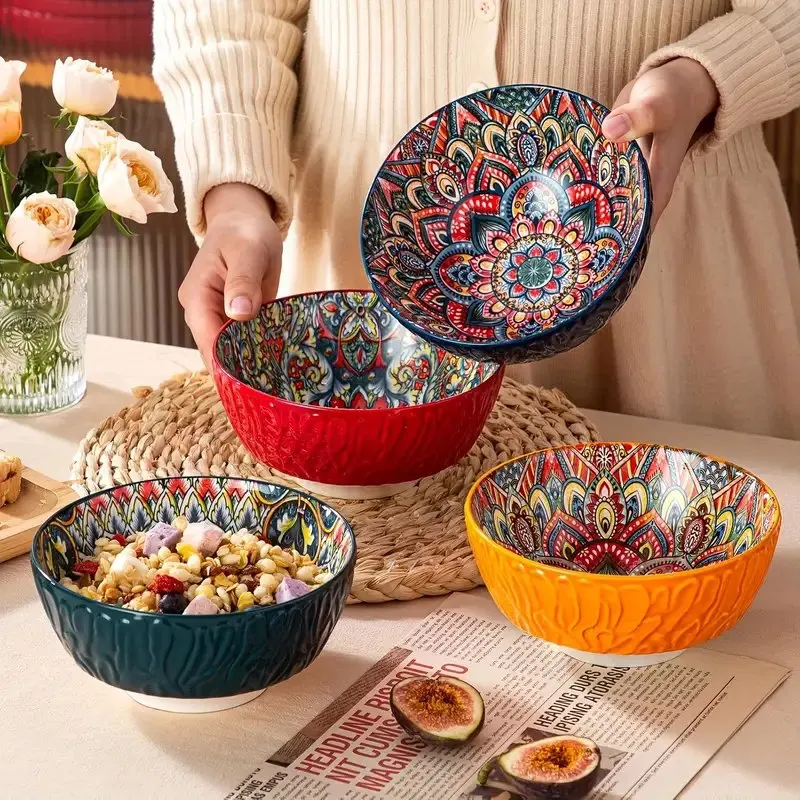 Bohemian Pasta & Cereal Bowls, Set of 4 - Image 2