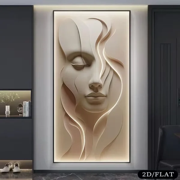 Sculpted Face Illusion Canvas Print