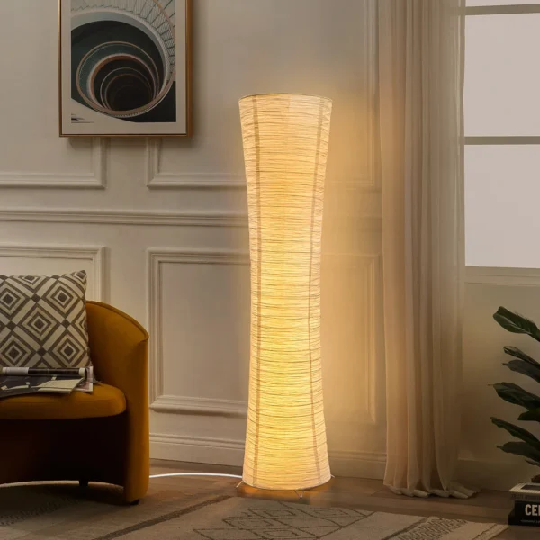 Rice Paper Column Floor Lamp