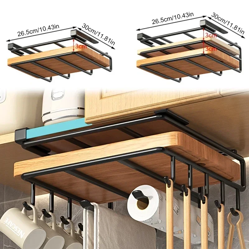 Under-Cabinet Hanging Rack with Hooks - Image 5