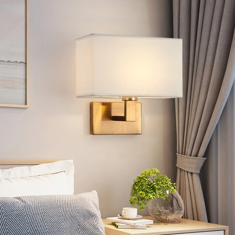 Fabric Shade Bedside Wall Lamp - Image 5