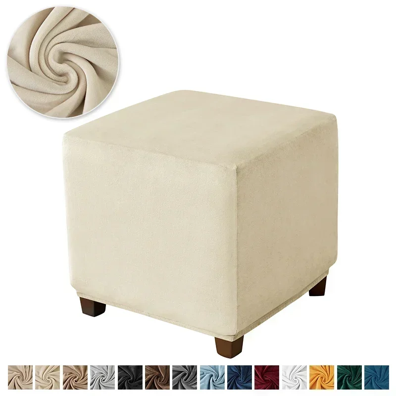 Velvet Square Ottoman Slipcover - Image 15