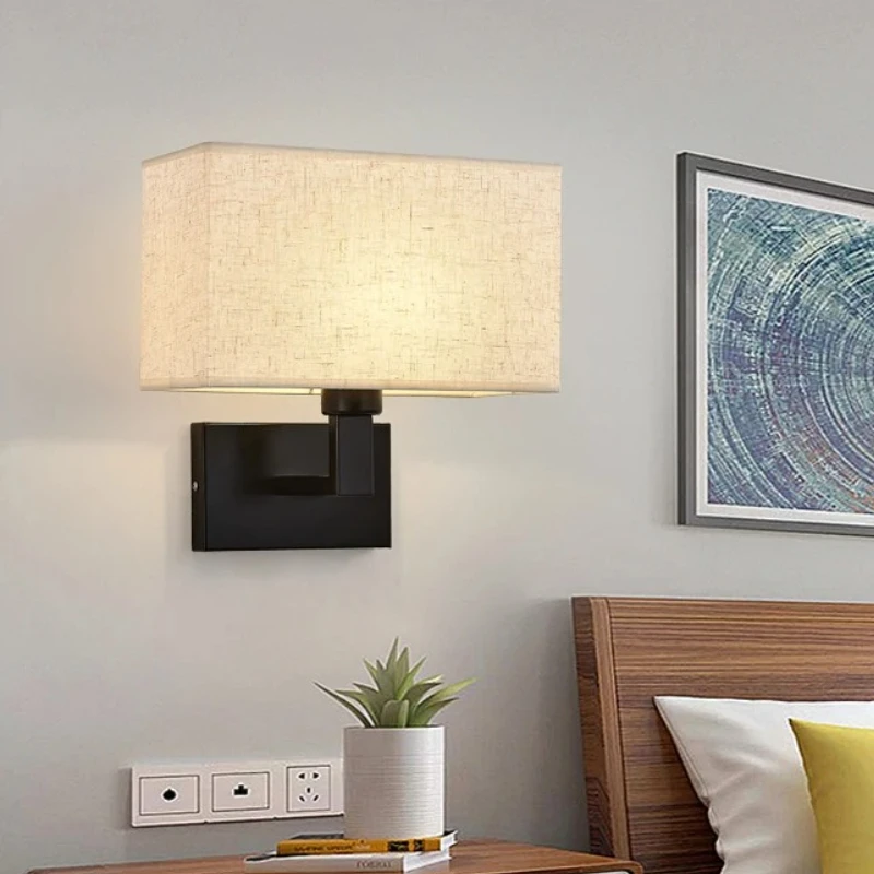 Fabric Shade Bedside Wall Lamp - Image 3