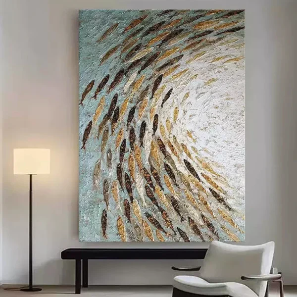 Palette-Knife Feather Abstract Painting