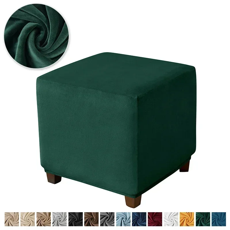 Velvet Square Ottoman Slipcover - Image 9
