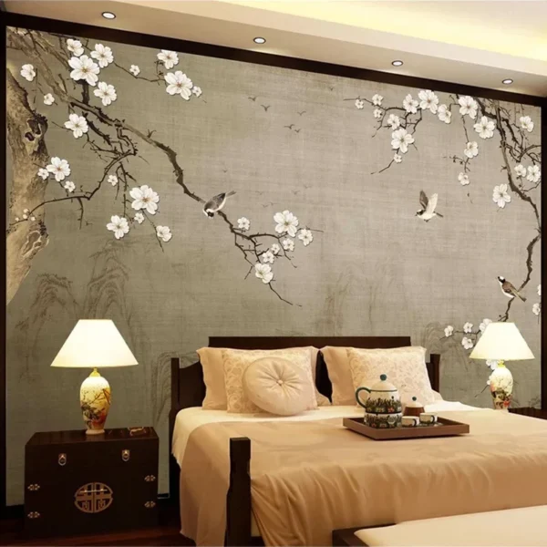 Plum Blossom Chinoiserie Wall Mural