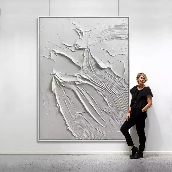 White Relief Statement Painting