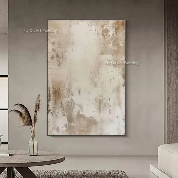 Beige & Brown Minimalist Abstract Painting
