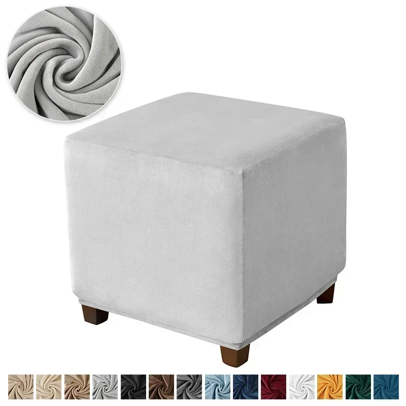 Velvet Square Ottoman Slipcover - Image 14