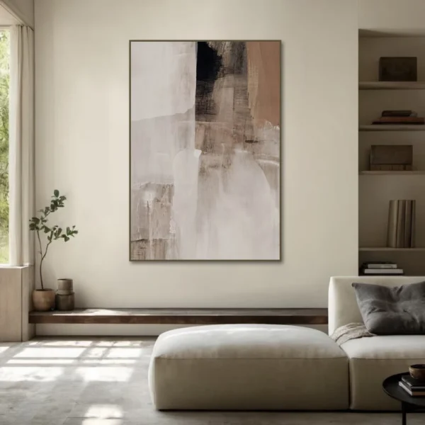 Brown Textured Minimalist Canvas Print