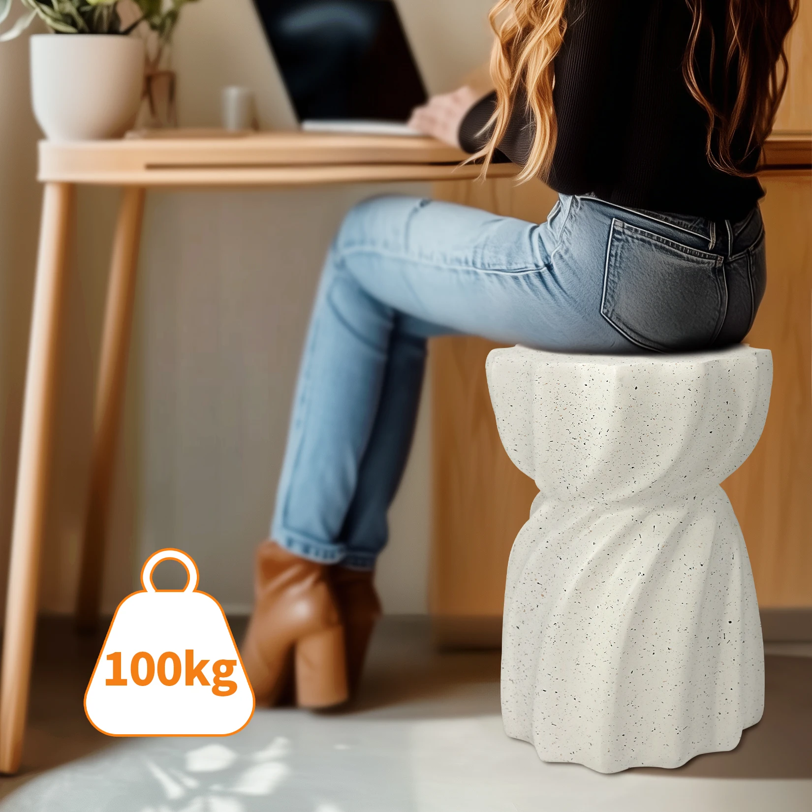 Concrete Hourglass Side Table - Image 6