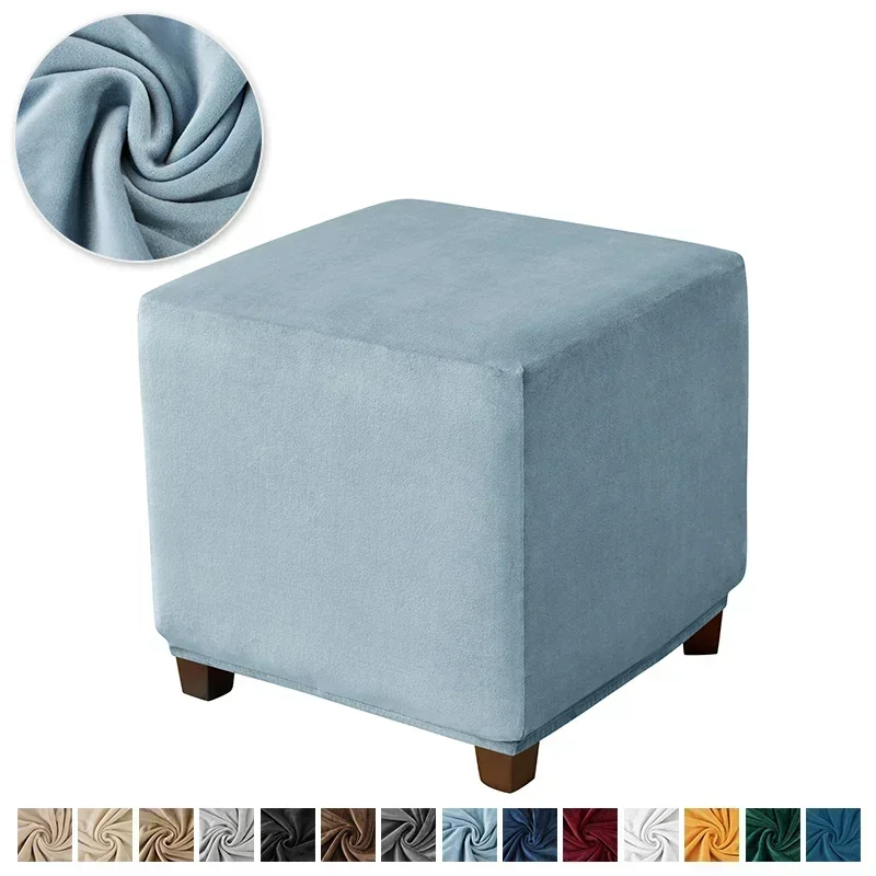 Velvet Square Ottoman Slipcover - Image 18
