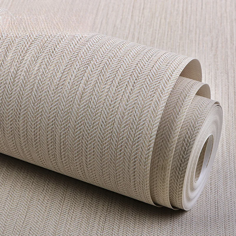 Linen-Texture Straw Wallpaper
