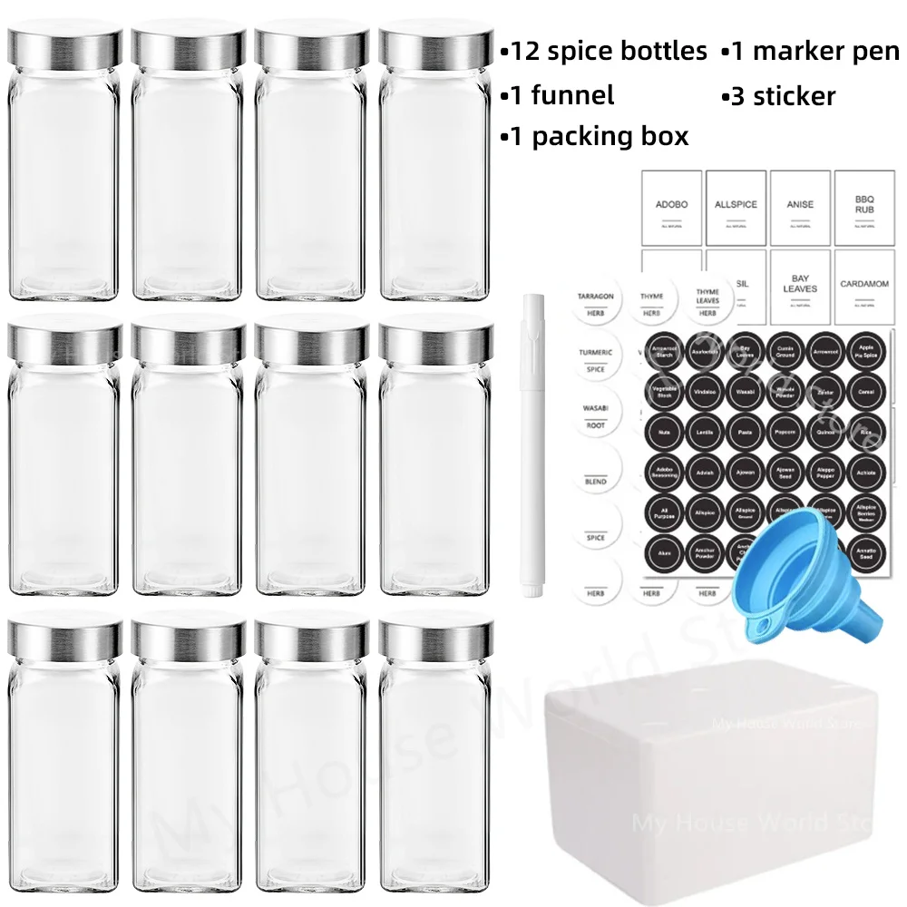 Glass Spice Jars with Shaker Lids, 4 oz - Image 9