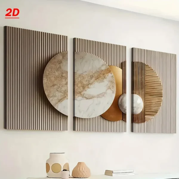 Neutral Circles Framed Canvas Set of 3