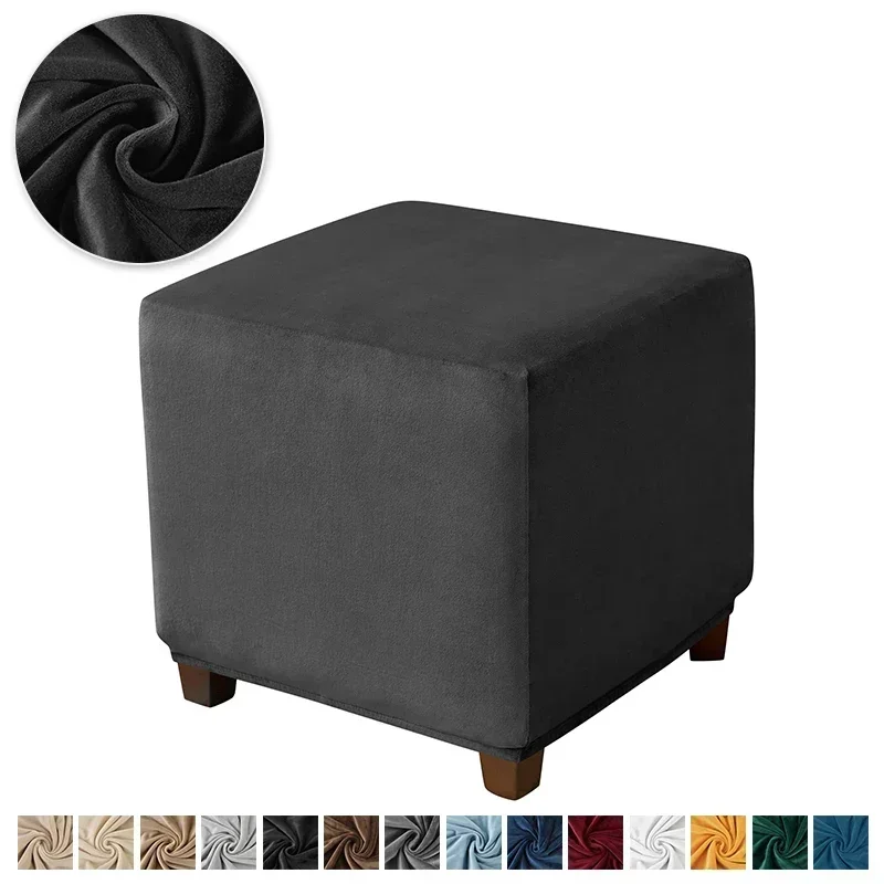 Velvet Square Ottoman Slipcover - Image 17