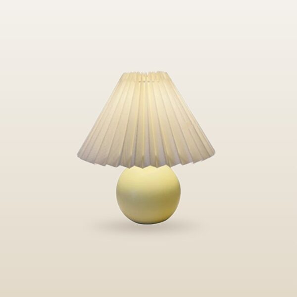 Ceramic Table Lamp with Pleated Shade