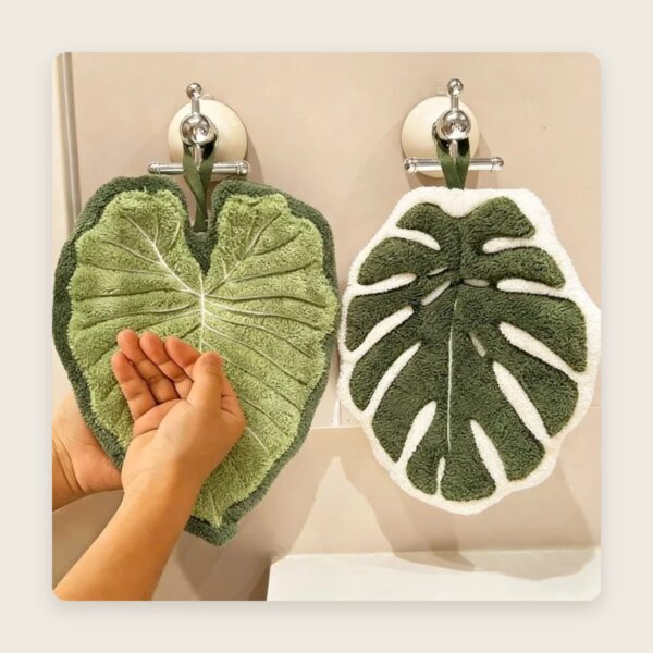Embroidered Leaf Hand Towel