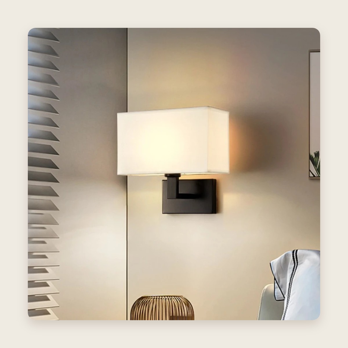 Fabric Shade Bedside Wall Lamp