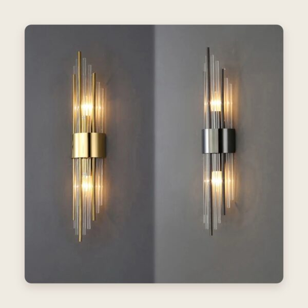 Glass & Metal Wall Sconce, 14"