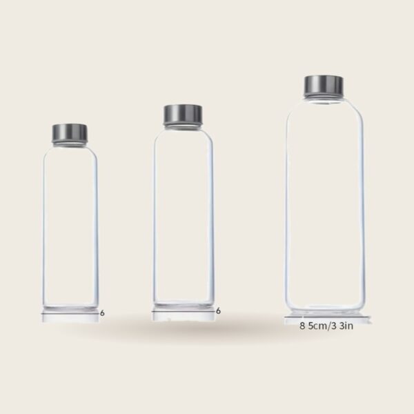 Glass Water Bottle with Lid