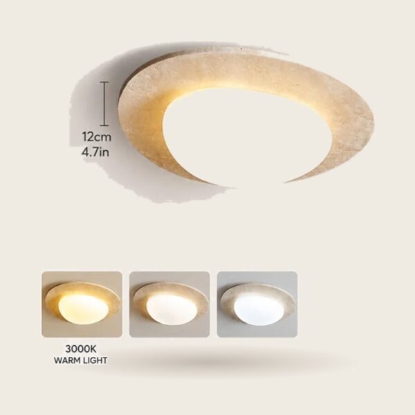 Travertine Stone Flush Mount Light